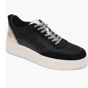 Sanctuary Black and Cream Platform Sneakers